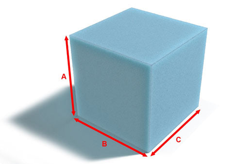 Foam Cube with Dimensions