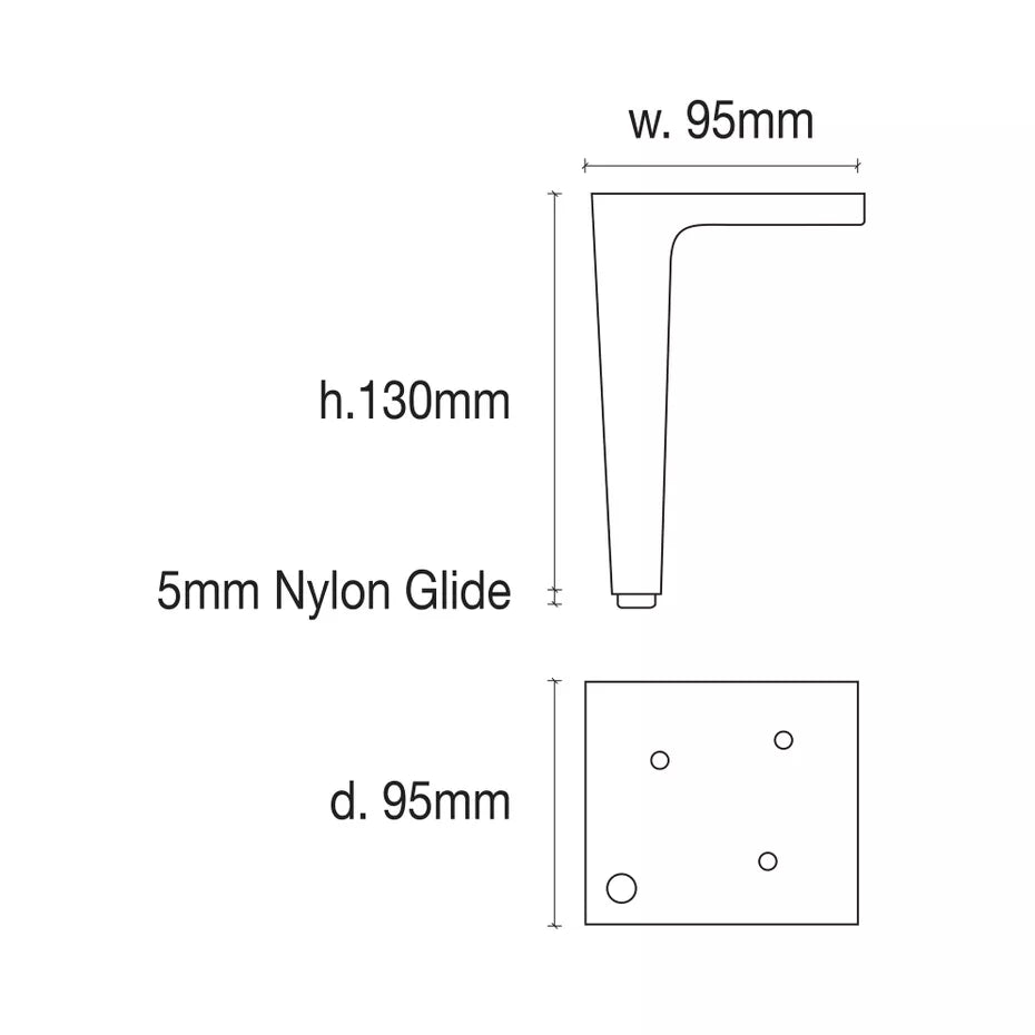 Borsari 130mm Leg Black Nickel