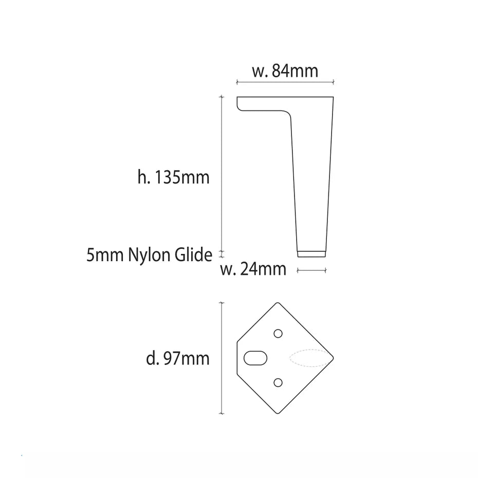 Rossetti 140mm Leg Matte Black