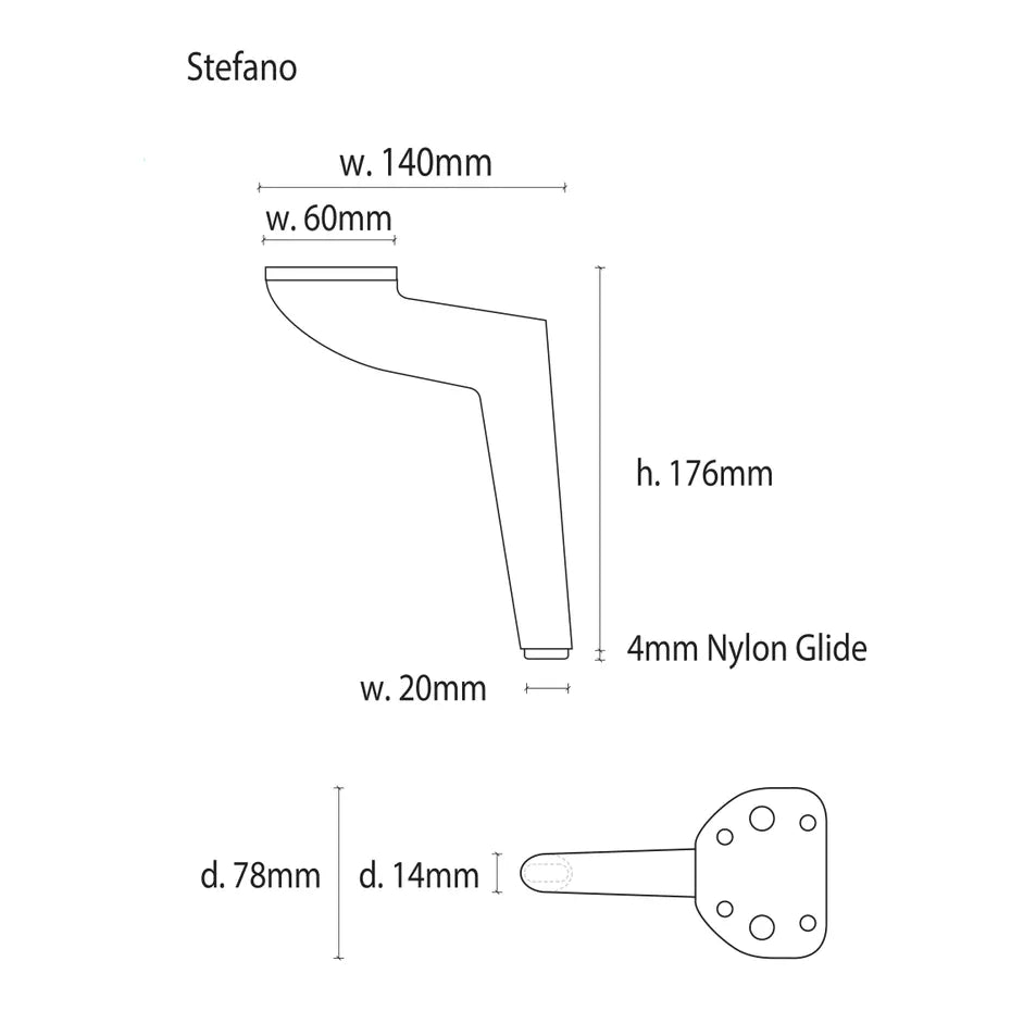 Stefano 180mm Leg Satin