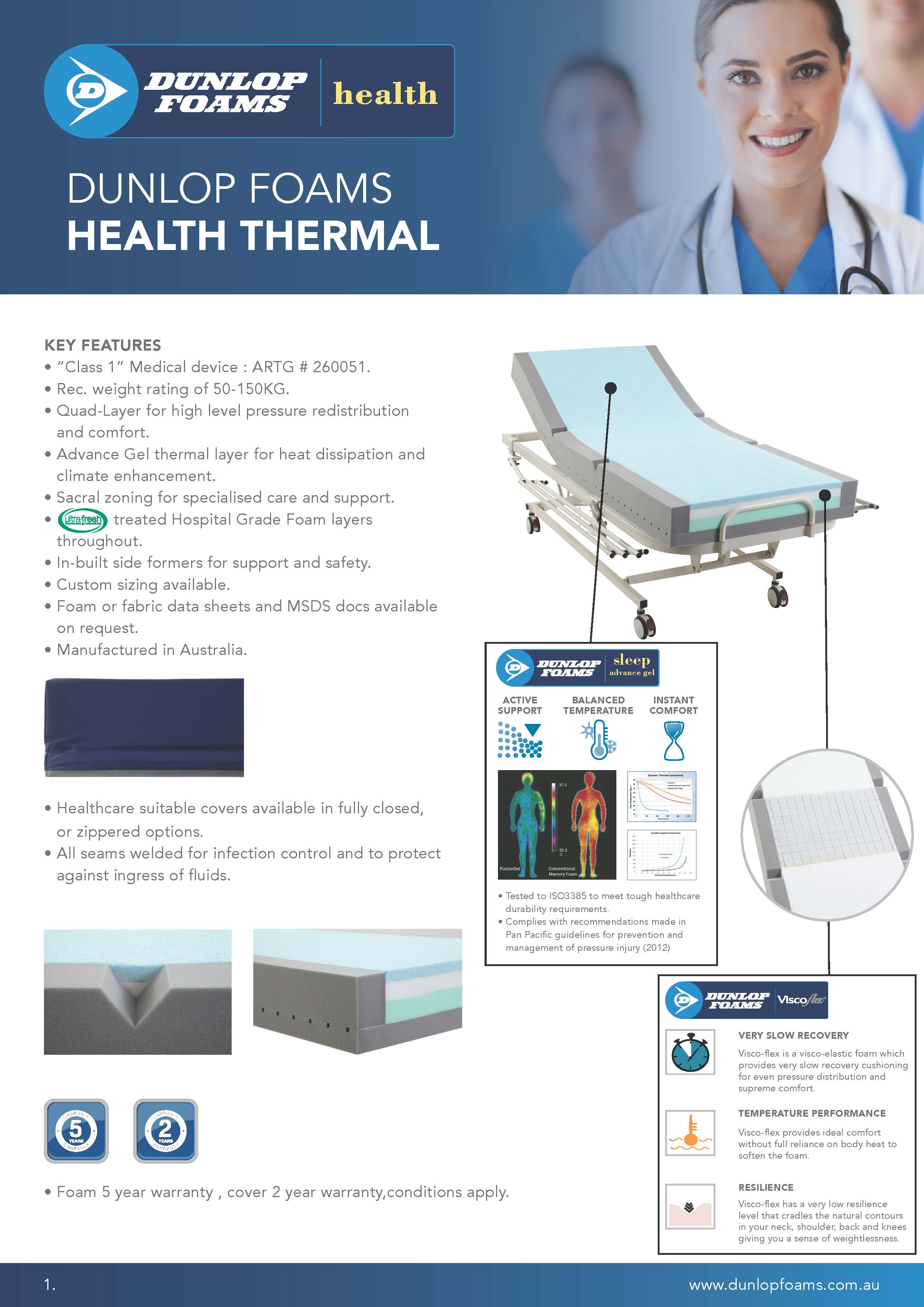 Dunlop Foams Health Thermal