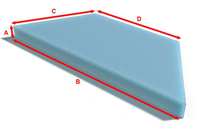 Trapezium Memory Foam Topper Grade